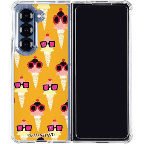 Bouffants and Broken Hearts Ice Cream with Shades Galaxy Z Fold6 Clear Case