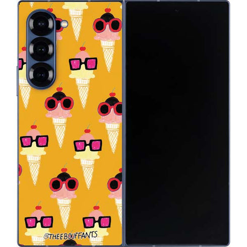 Bouffants and Broken Hearts Ice Cream with Shades Galaxy Z Fold6 Skin