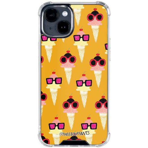 Bouffants and Broken Hearts Ice Cream with Shades iPhone 15 Clear Case