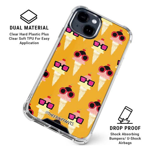 Bouffants and Broken Hearts Ice Cream with Shades iPhone 15 Clear Case