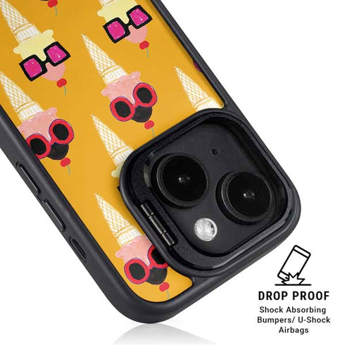 Bouffants and Broken Hearts Ice Cream with Shades iPhone 15 Kickstand Case