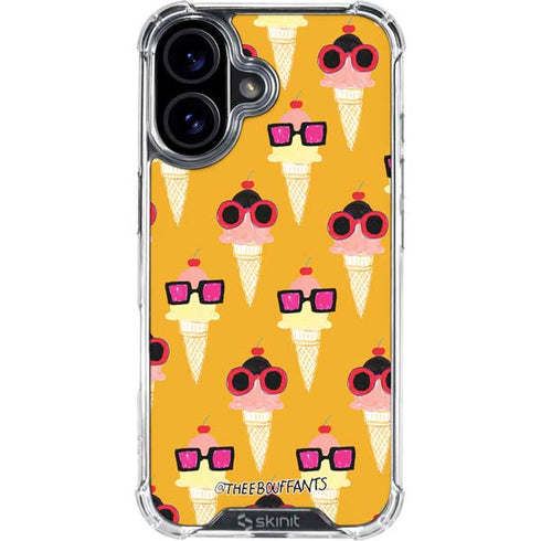 Bouffants and Broken Hearts Ice Cream with Shades iPhone 16 Plus Clear Case