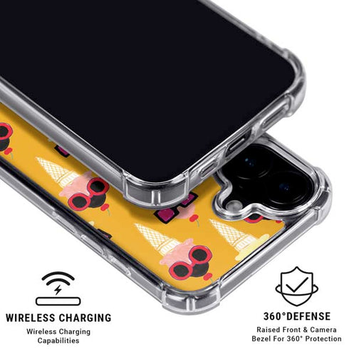 Bouffants and Broken Hearts Ice Cream with Shades iPhone 16 Plus Clear Case