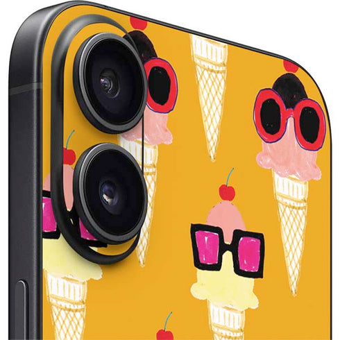 Bouffants and Broken Hearts Ice Cream with Shades iPhone 16 Plus Skin