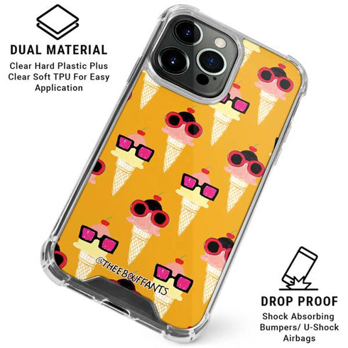 Bouffants and Broken Hearts Ice Cream with Shades iPhone 16 Pro Max Clear Case
