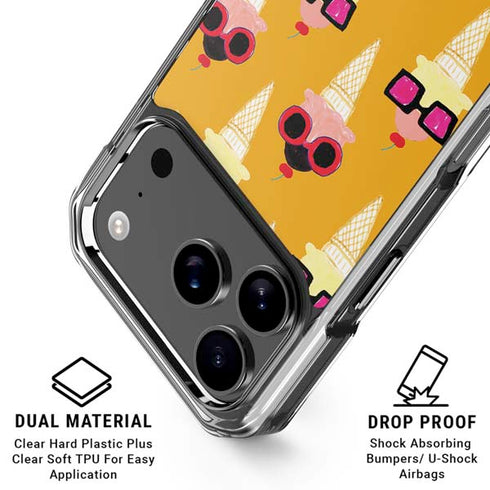 Bouffants and Broken Hearts Ice Cream with Shades iPhone 18 Pro Clear Case
