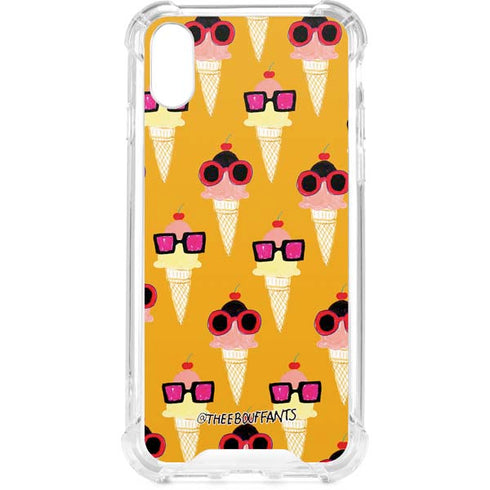 Bouffants and Broken Hearts Ice Cream with Shades iPhone XS Clear Case