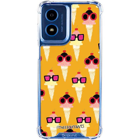 Bouffants and Broken Hearts Ice Cream with Shades Moto G Play 4G (2024) Clear Case
