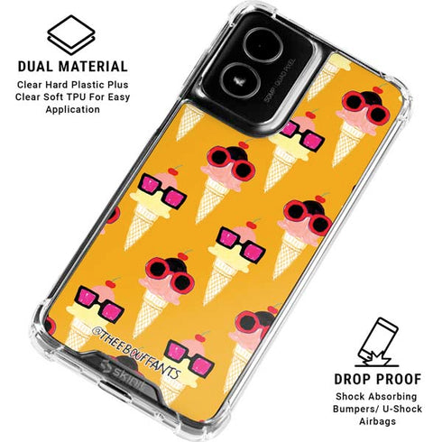 Bouffants and Broken Hearts Ice Cream with Shades Moto G Power 5G (2024) Clear Case