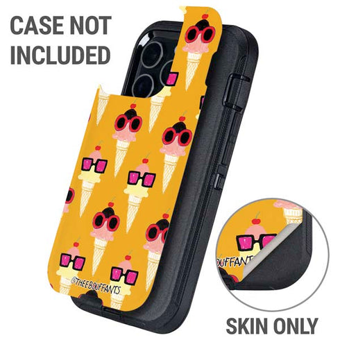 Bouffants and Broken Hearts Ice Cream with Shades Otterbox Defender iPhone Skin