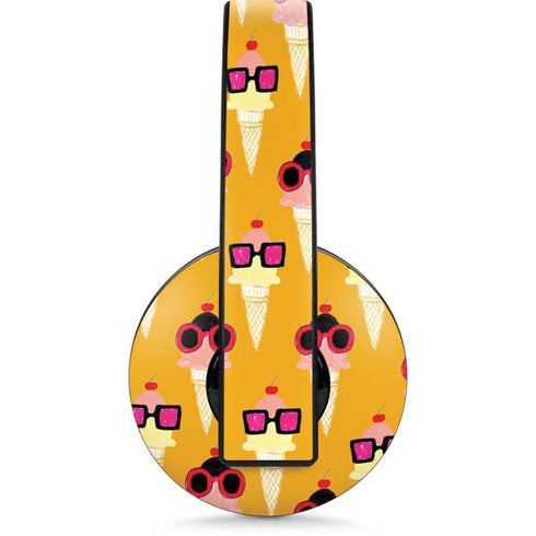 Bouffants and Broken Hearts Ice Cream with Shades PlayStation 4 Gold Wireless Headset Skin