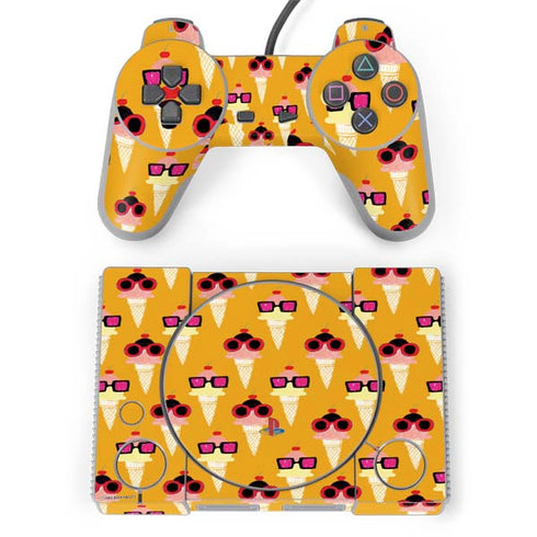 Bouffants and Broken Hearts Ice Cream with Shades PlayStation Classic Bundle Skin
