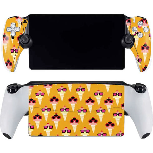 Bouffants and Broken Hearts Ice Cream with Shades PlayStation Portal Remote Player Skin