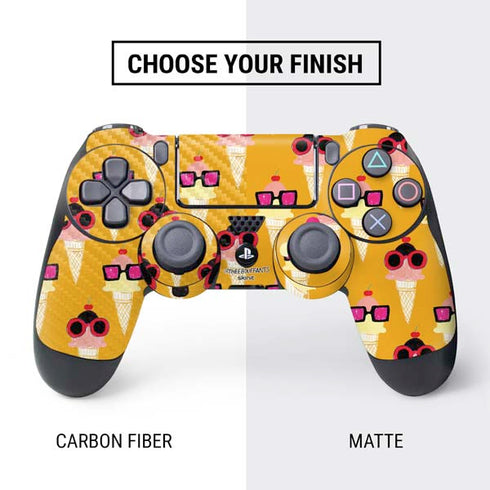 Bouffants and Broken Hearts Ice Cream with Shades PS4 Controller Skin