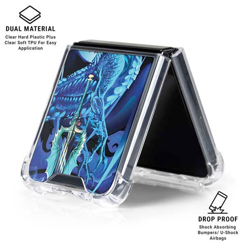 Ice Dragon by Ruth Thompson Galaxy Z Flip6 Clear Case