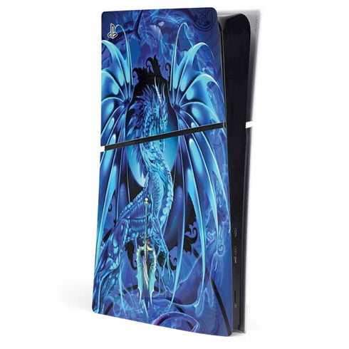 Ice Dragon by Ruth Thompson PS5 Slim Digital Edition Console Skin