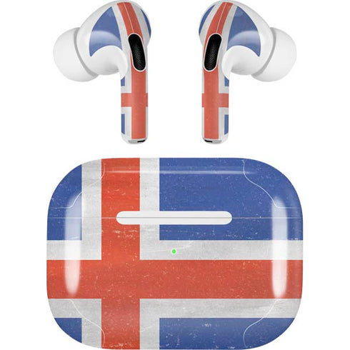 Iceland Flag Distressed AirPods Skins