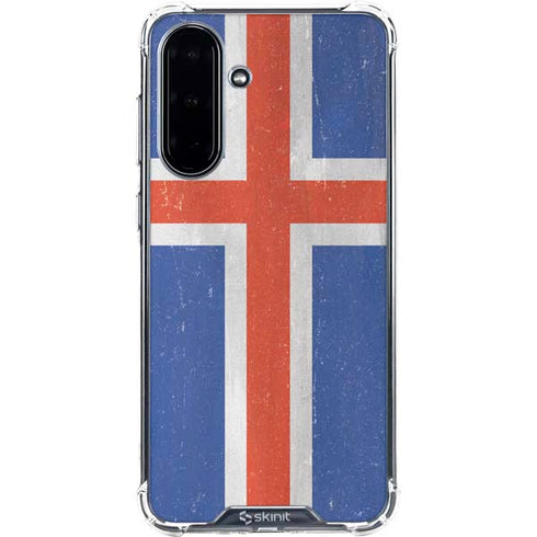 Iceland Flag Distressed Galaxy A36 5G Clear Case