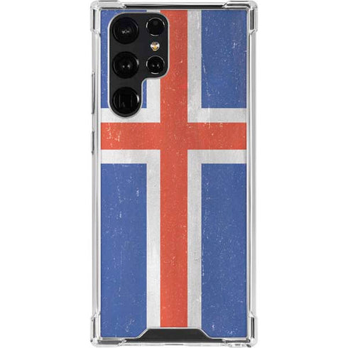 Iceland Flag Distressed Galaxy S23 Ultra Clear Case