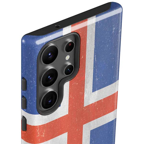 Iceland Flag Distressed Galaxy S23 Ultra Pro Case