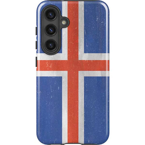 Iceland Flag Distressed Galaxy S25 Impact Case
