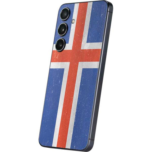 Iceland Flag Distressed Galaxy S25 Skin