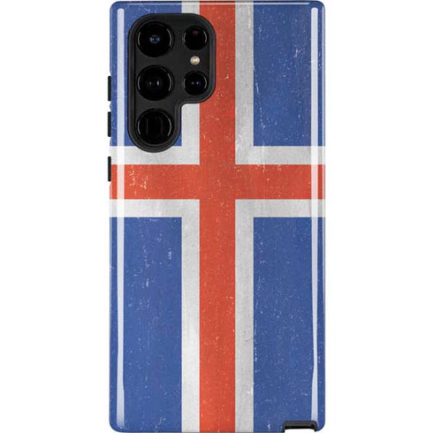 Iceland Flag Distressed Galaxy Cases