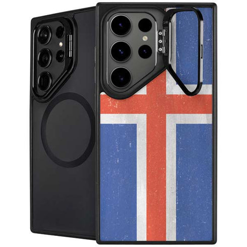 Iceland Flag Distressed Galaxy S25 Ultra Kickstand Case