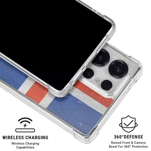 Iceland Flag Distressed Galaxy S25 Ultra Clear Case