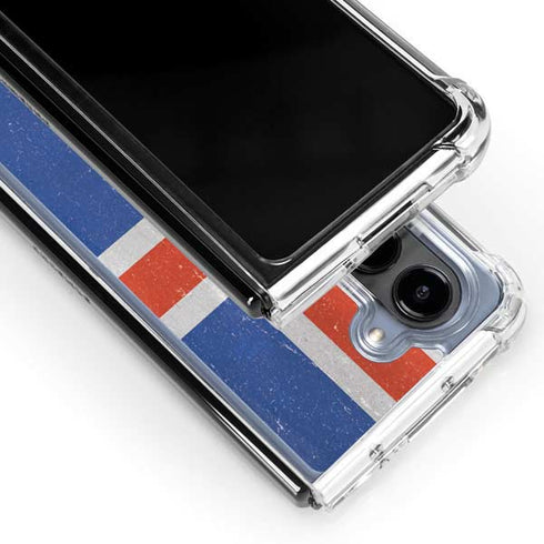 Iceland Flag Distressed Galaxy Z Fold5 5G Clear Case