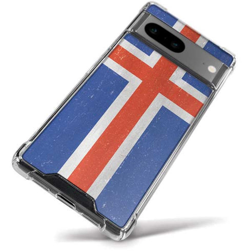 Iceland Flag Distressed Google Pixel 8a Clear Case