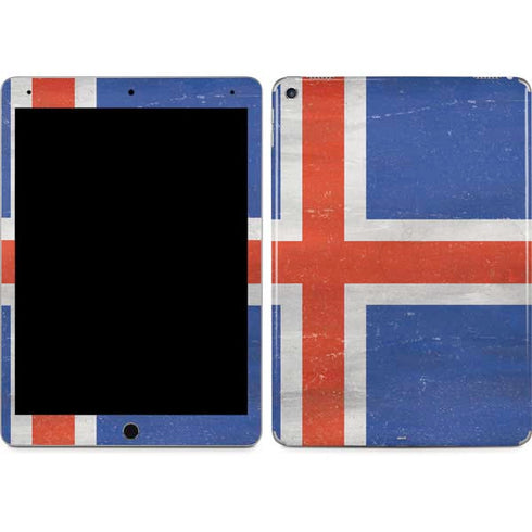 Iceland Flag Distressed iPad Skins
