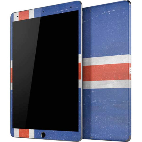 Iceland Flag Distressed iPad Skins
