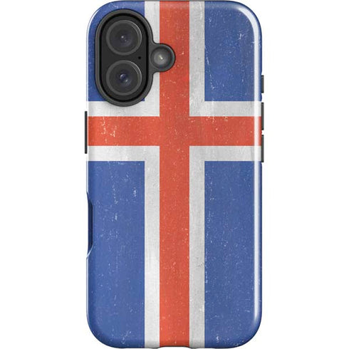 Iceland Flag Distressed iPhone 16 Impact Case