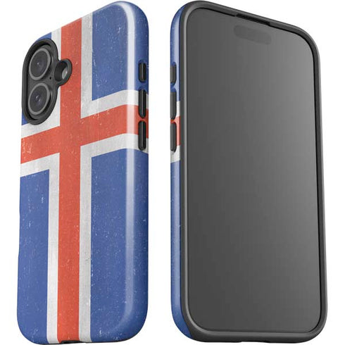 Iceland Flag Distressed iPhone 16 Impact Case