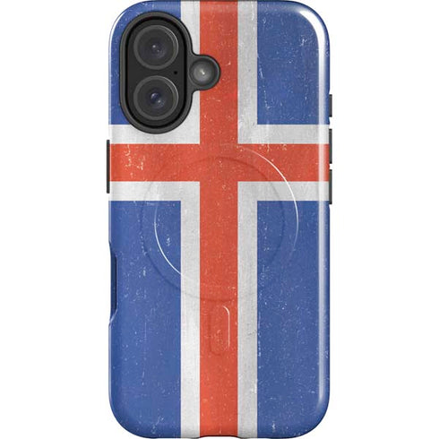 Iceland Flag Distressed iPhone 16 Magsafe Impact Case