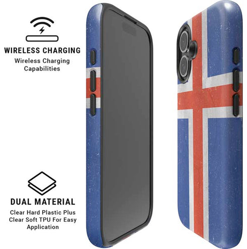 Iceland Flag Distressed iPhone 16 Magsafe Impact Case