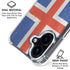 Iceland Flag Distressed iPhone 16 Plus Clear Case