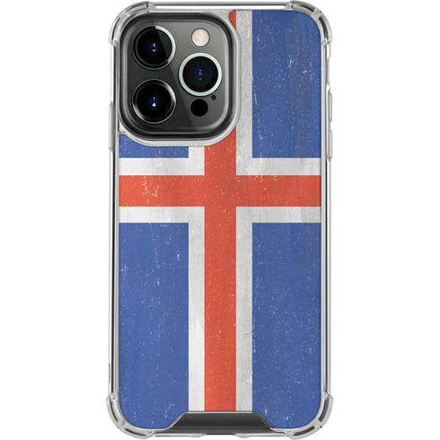 Iceland Flag Distressed iPhone 16 Pro Clear Case