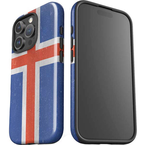 Iceland Flag Distressed iPhone 16 Pro Impact Case