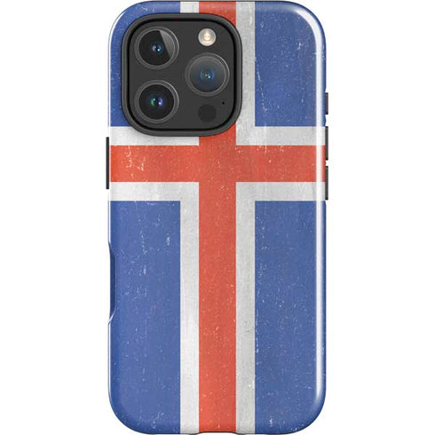 Iceland Flag Distressed iPhone 16 Pro Max Impact Case