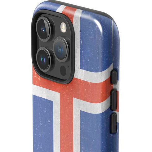 Iceland Flag Distressed iPhone 16 Pro Max Impact Case