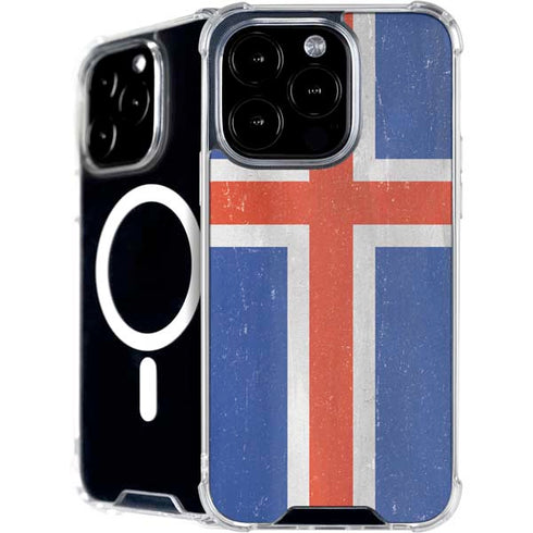 Iceland Flag Distressed iPhone 16 Pro Max MagSafe Case