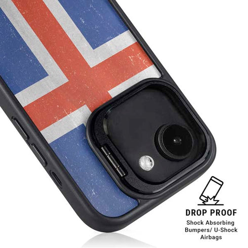 Iceland Flag Distressed iPhone 16e Kickstand Case