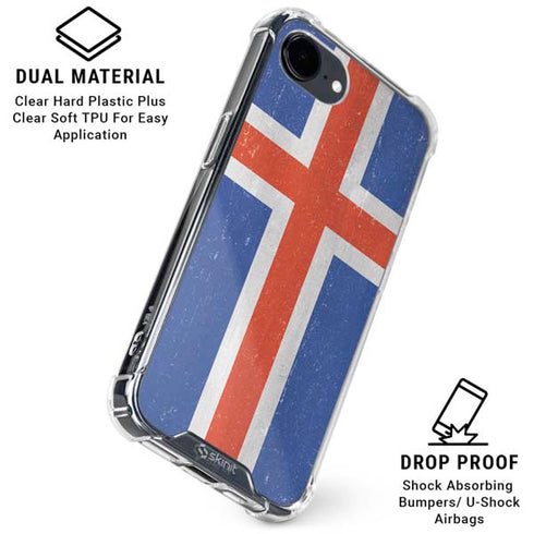 Iceland Flag Distressed iPhone 16e Clear Case