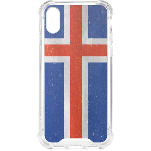 Iceland Flag Distressed iPhone XS Clear Case