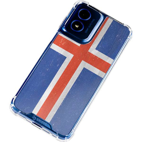 Iceland Flag Distressed Moto G Play 4G (2024) Clear Case