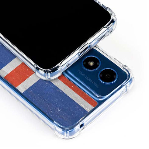 Iceland Flag Distressed Moto G Play 4G (2024) Clear Case