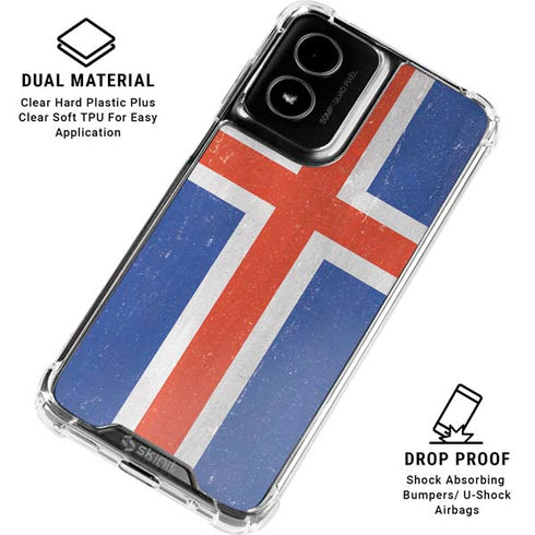 Iceland Flag Distressed Moto G Power 5G (2024) Clear Case