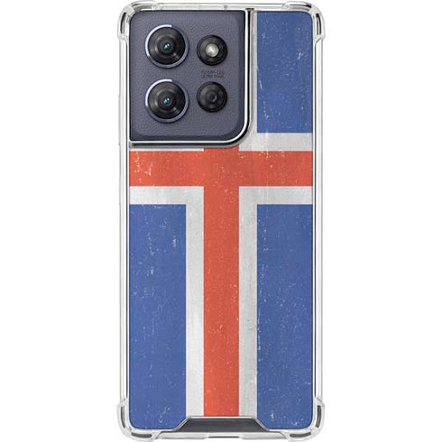 Iceland Flag Distressed Moto G Stylus 5G (2025) Clear Case